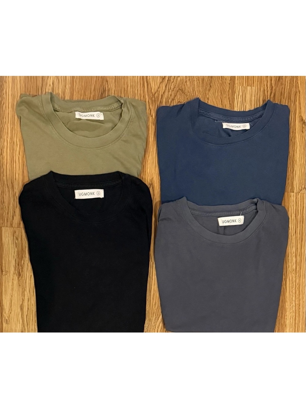 Four (4) Ugmonk Men’s 100% Lightweight Cotton T-shirts Made In USA Size Small